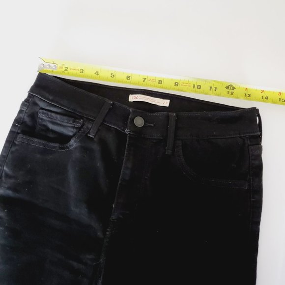 LEVI'S 720 Black High Rise Super Skinny Jeans - Picture 9 of 11